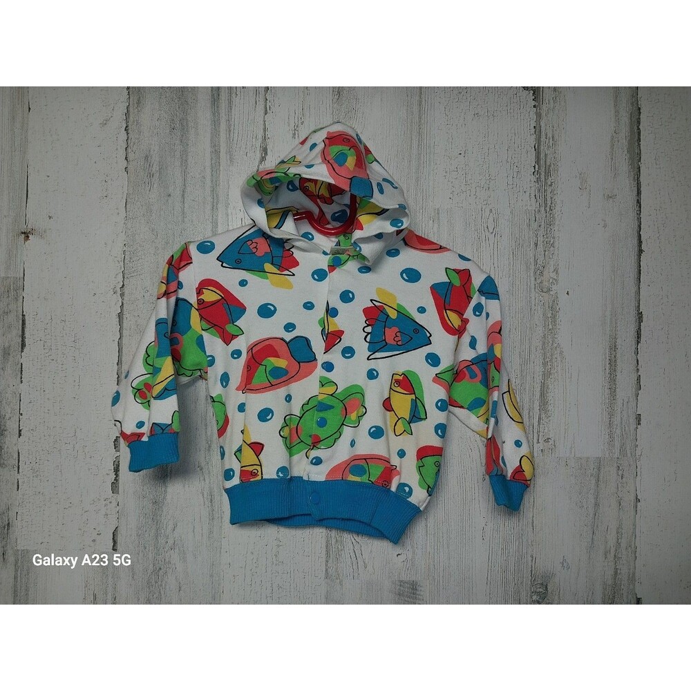 Vintage Soupcon By Oneita Fish Print hoodie 18 Months
